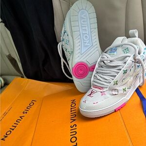 Louis Vuitton White Sneakers with Multicolor Accents